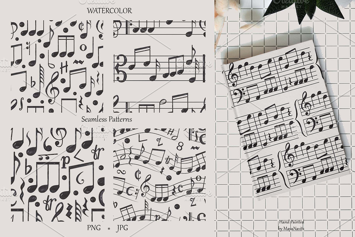 Watercolor Music Signs & Symbols, an Education Illustration by MayaNavits (Photo 8 of 9)