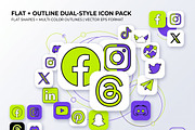 Social Flow Dual Style Icon EPS Pack, a Technology Illustration by NH graphic (Thumbnail 3 of 3)
