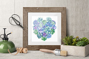 Succulents Botanical Watercolor, a Background Graphic by Hanna Hryharenka (Thumbnail 2 of 15)