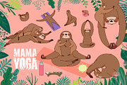 Mama Yoga, an Animal Illustration by Alena (Thumbnail 2 of 8)