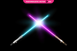 Vector light swords pack, a Technology Illustration by PhotoVector