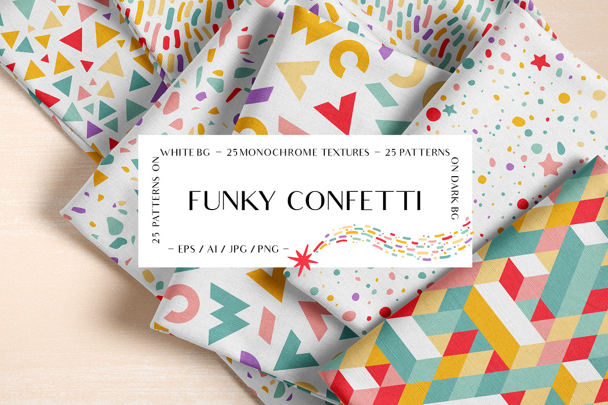 Funky Confetti Patterns, a Pattern Graphic by Briddy (Photo 1 of 13)