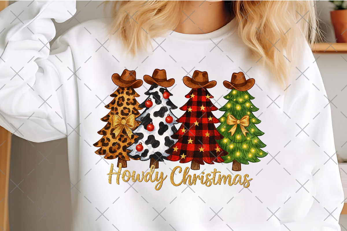 Howdy Cowgirl Christmas Tree PNG, an Illustration by Craft Nest (Photo 2 of 6)