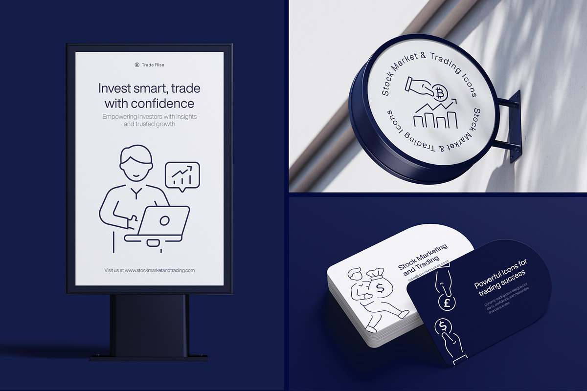 Stock Market and Trading Icon Set, an Outline Icon by Prosymbols (Photo 3 of 7)