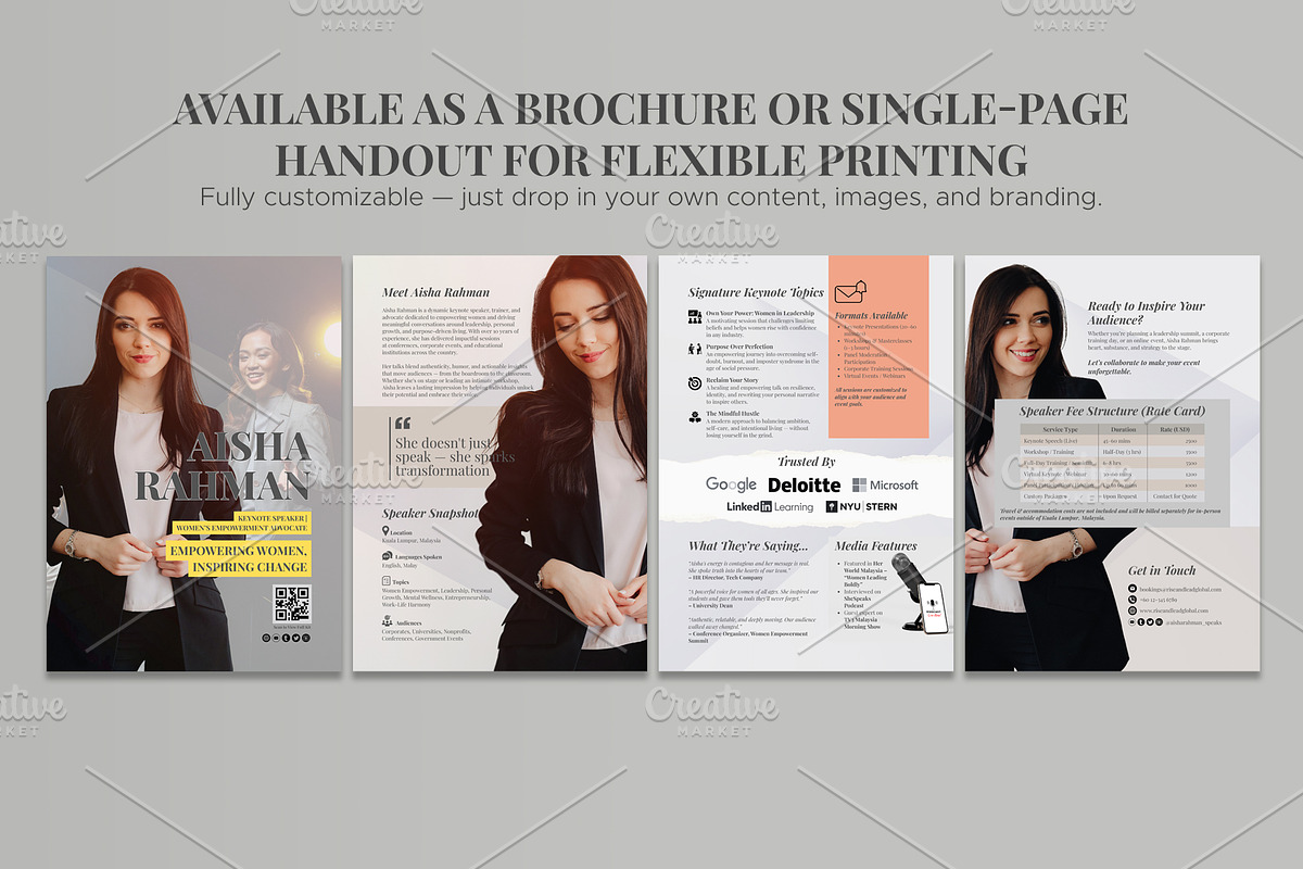 Modern Speaker Media Kit Template, a Brochure Template by Oshin Design (Photo 4 of 7)