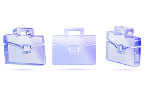 3d crystal glass briefcase set with, a Finance Illustration by Marozhkastudio