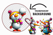 Whimsical Christmas Snowman Clipart, an Illustration by Libby Wishes (Thumbnail 3 of 6)