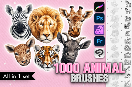 Animal brushes Procreate, Photoshop, a Brush Add-On by AppleinaJuice