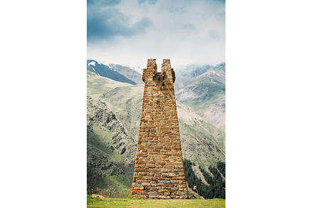 Ancient Stone Watchtower On Mountain, a Nature Photo by Our Amazing World