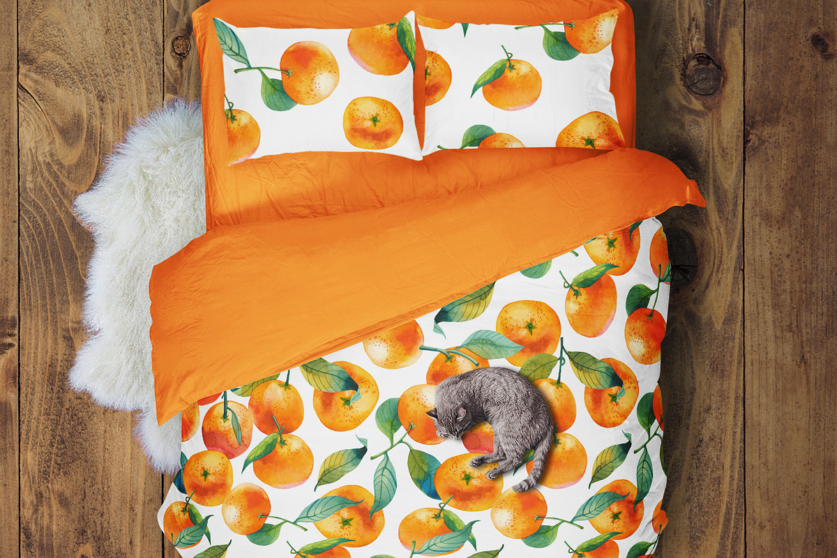 Watercolor Mandarin Fruits Vol. 1, a Food Illustration by Olga Begak Art & Design (Photo 5 of 10)