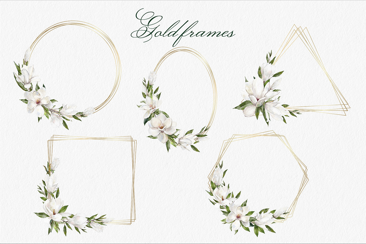 Watercolor white Magnolia flowers, a Decorative Illustration by mArtstore (Photo 3 of 8)