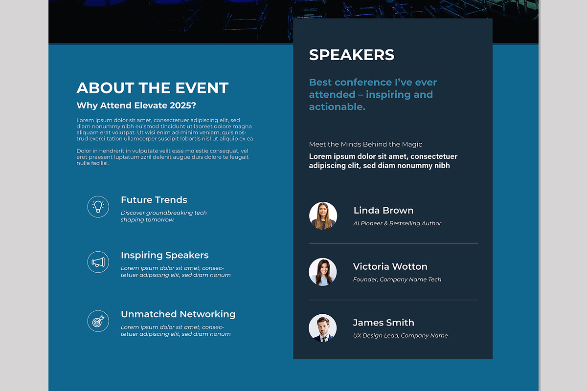 Event Registration Landing Page, a Landing Page Template by MightyDesign (Photo 3 of 9)