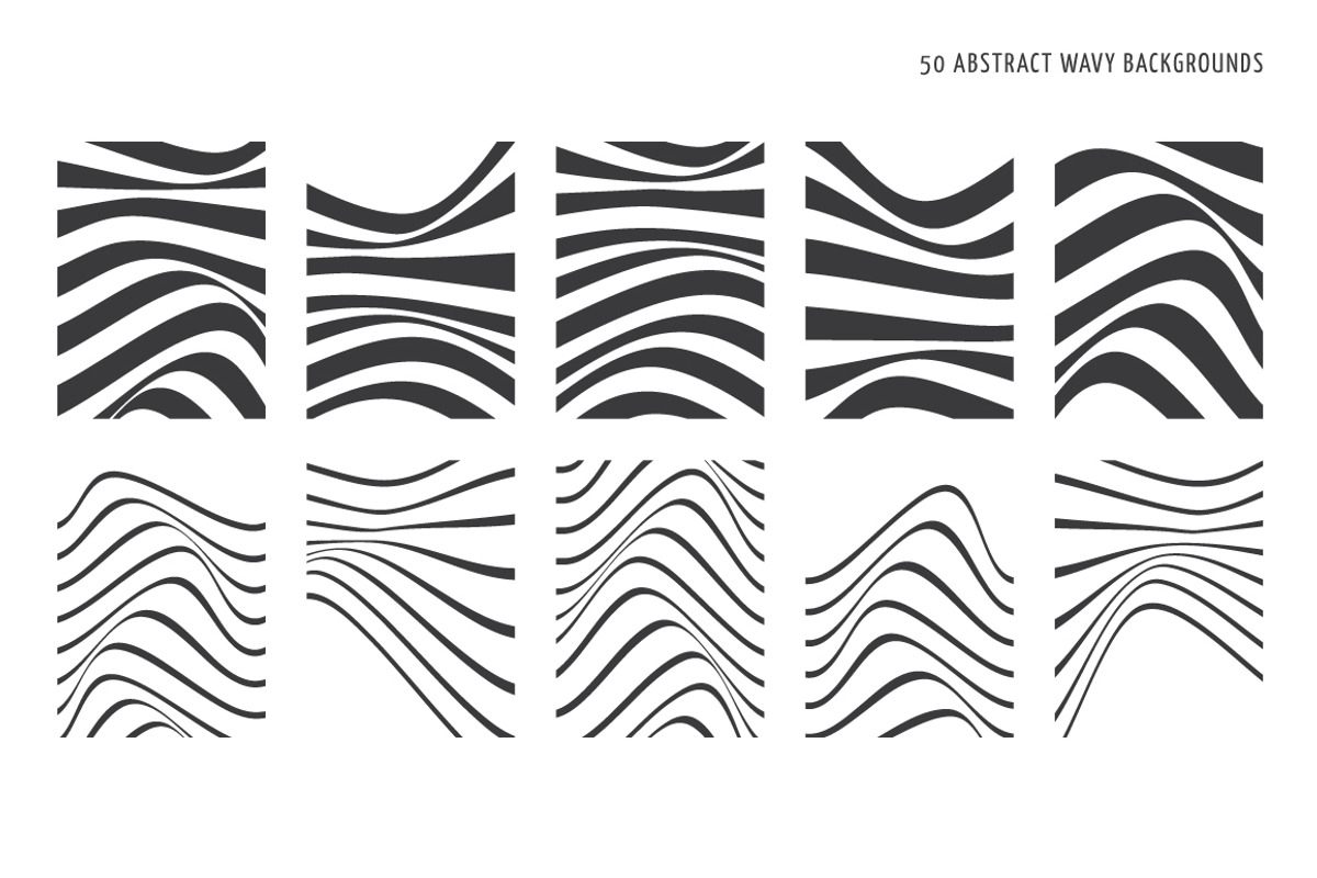 50 Abstract Wavy Vector Backgrounds, a Decorative Illustration by DESIGN BY nube (Photo 5 of 7)
