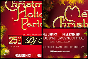 Merry Christmas Holiday Party Flyer