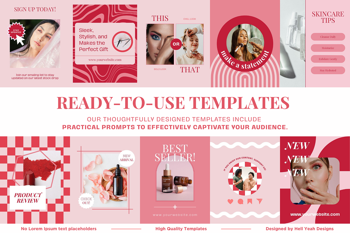 Bold Blush Instagram Post Templates, a Social Media Template by Hell ...