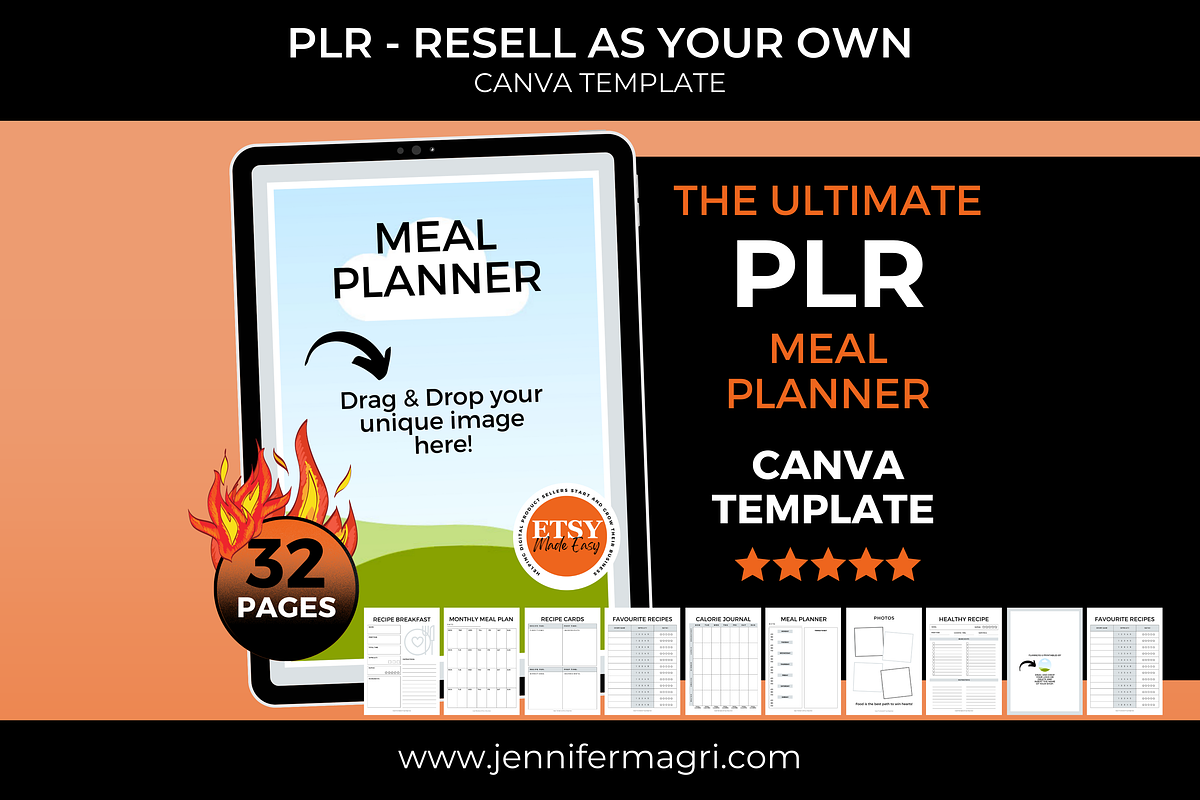 PLR Meal Planner for Resellers, a Templates & Theme by Jennifer Magri Templates (Photo 1 of 8)