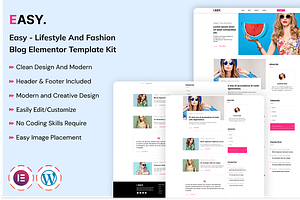 Easy - Lifestyle Blog Elementor Kit, a WordPress Template by Techeshta Solutions