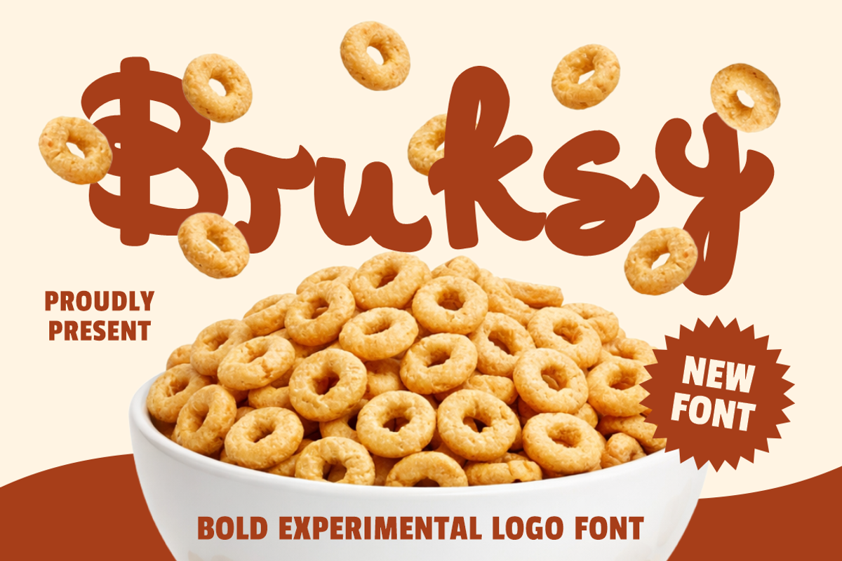 Bruksy Bold Experimental Logo Font, a Font by PutraCetol Studio (Photo 1 of 5)