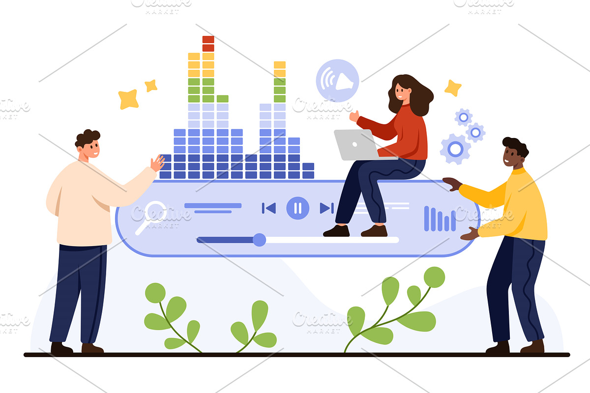 People Interacting With Digital, a Technology Illustration by Flashvector
