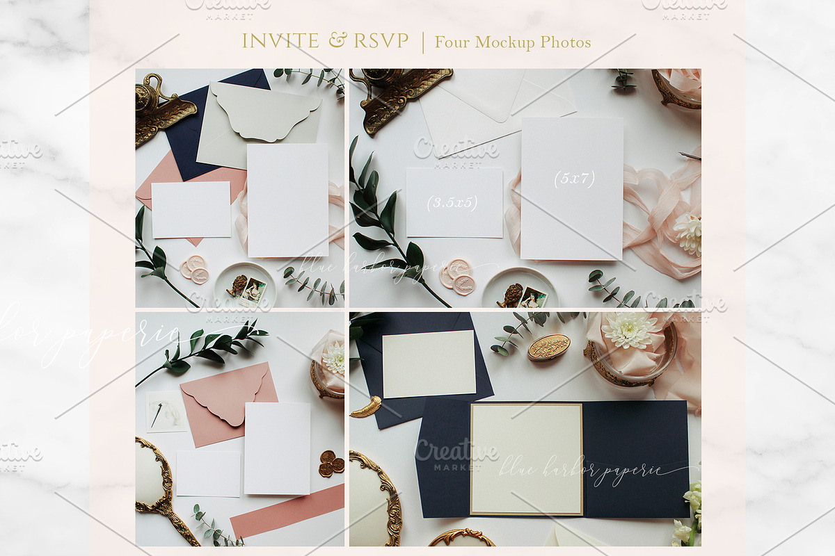 Wedding Invitation Styled Set, a Food & Drink Photo by BlueHarborPaperie (Photo 2 of 4)