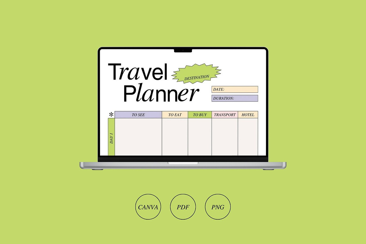 Travel planner templates, a Stationery Template by Veronika Gotovceva (Photo 6 of 6)