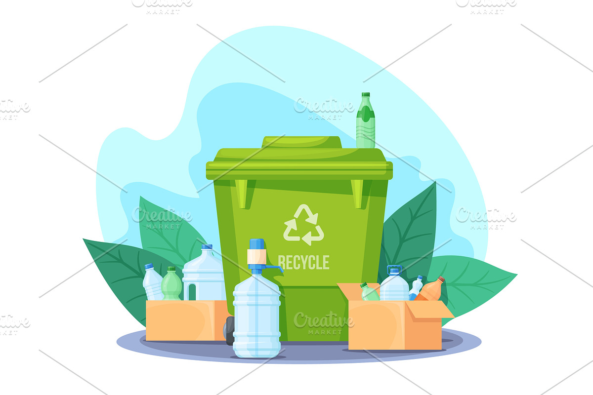 Recycling waste bin. Trash sorting, an Illustration by Stock-Smart-Start