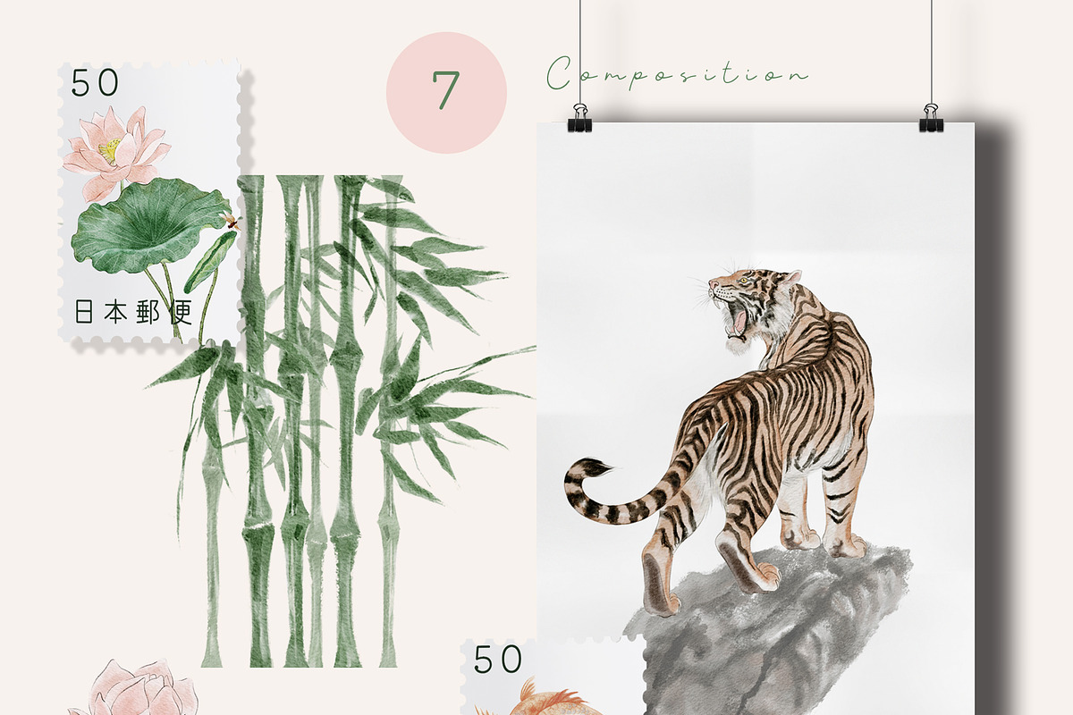Japanese Watercolor Collection, a Pattern Graphic by mila_leev (Photo 2 of 17)