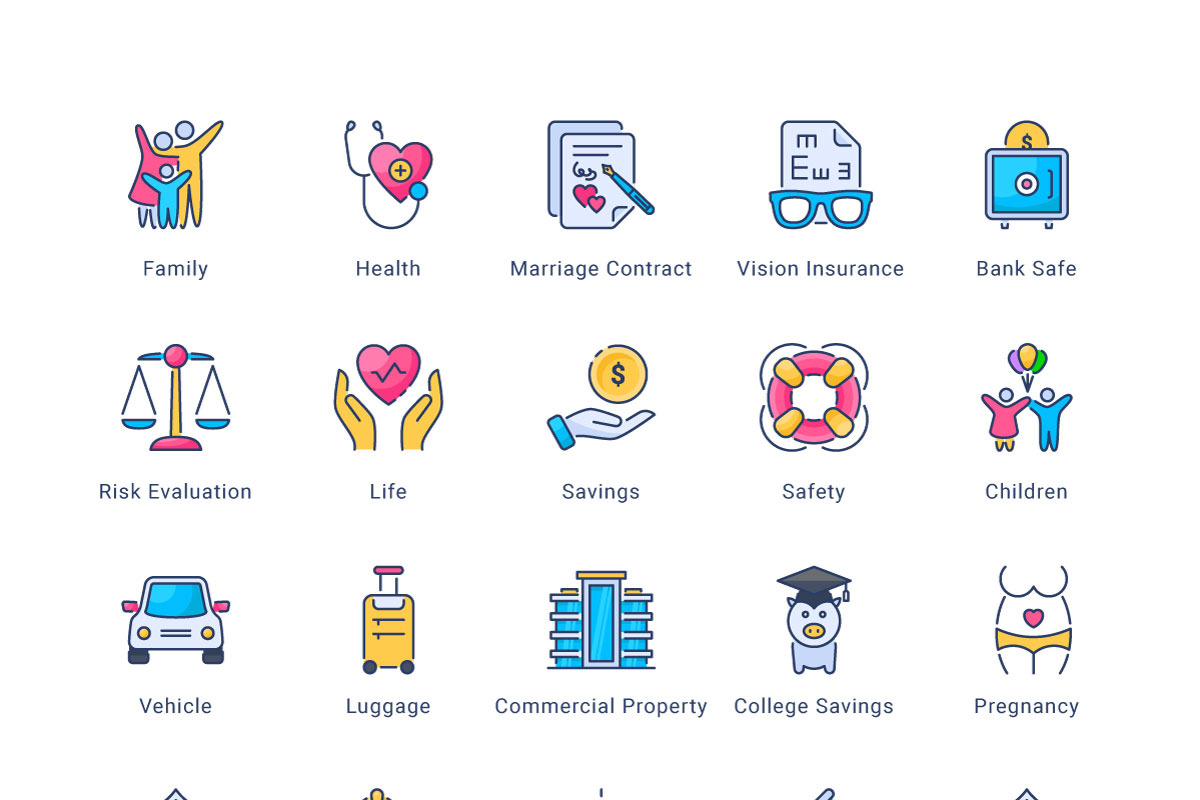 Insurance icons, an Outline Icon by vectorstank (Photo 3 of 4)