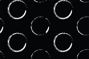 White Zen circle on black ackground
