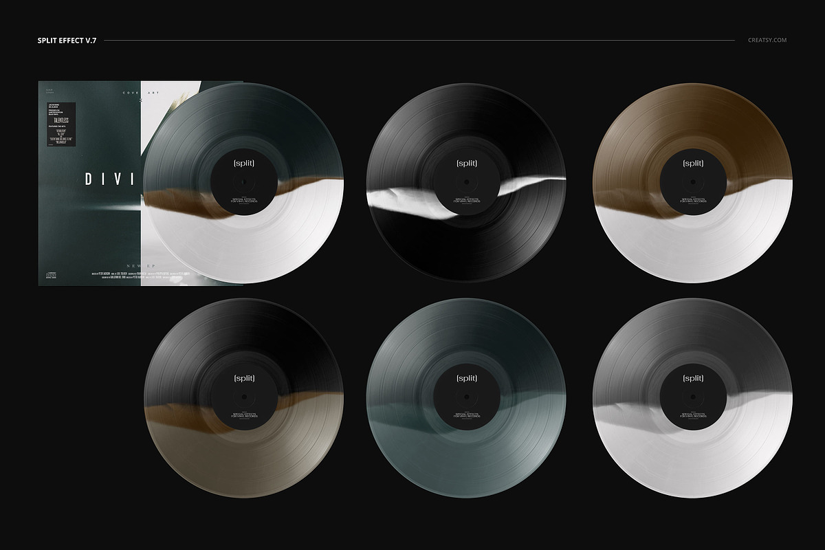 Vinyl Record & Cover Mockup Set, a Merchandise Mockup by creatsy5 (Photo 40 of 54)