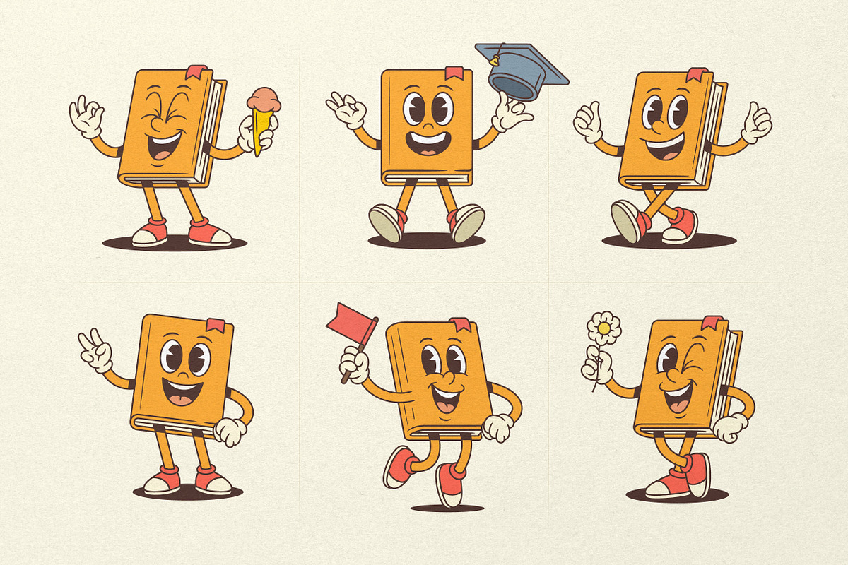 Textbook Cartoon Mascot Character, an Education Illustration by Vasya Kobelev (Photo 6 of 8)