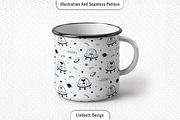 Cute pattern with space and animal, a Pattern Graphic by lindoet23 (Thumbnail 4 of 4)