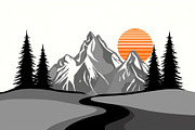 12 Pine Forest & Mountain Scenes, an Illustration by musafir_fashion (Thumbnail 4 of 13)