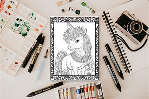 57 Unicorn & Flower Coloring Pages