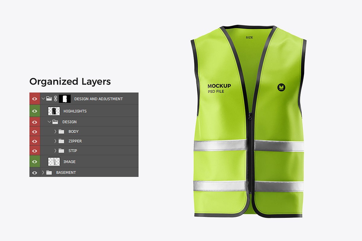 Safety Vest Uniform Mockup, an Apparel Mockup by RamStudio2 (Photo 4 of 15)