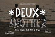 Deux Brother | Fun Display 2 Style, a Handwritten Font by Denustudios (Thumbnail 1 of 15)