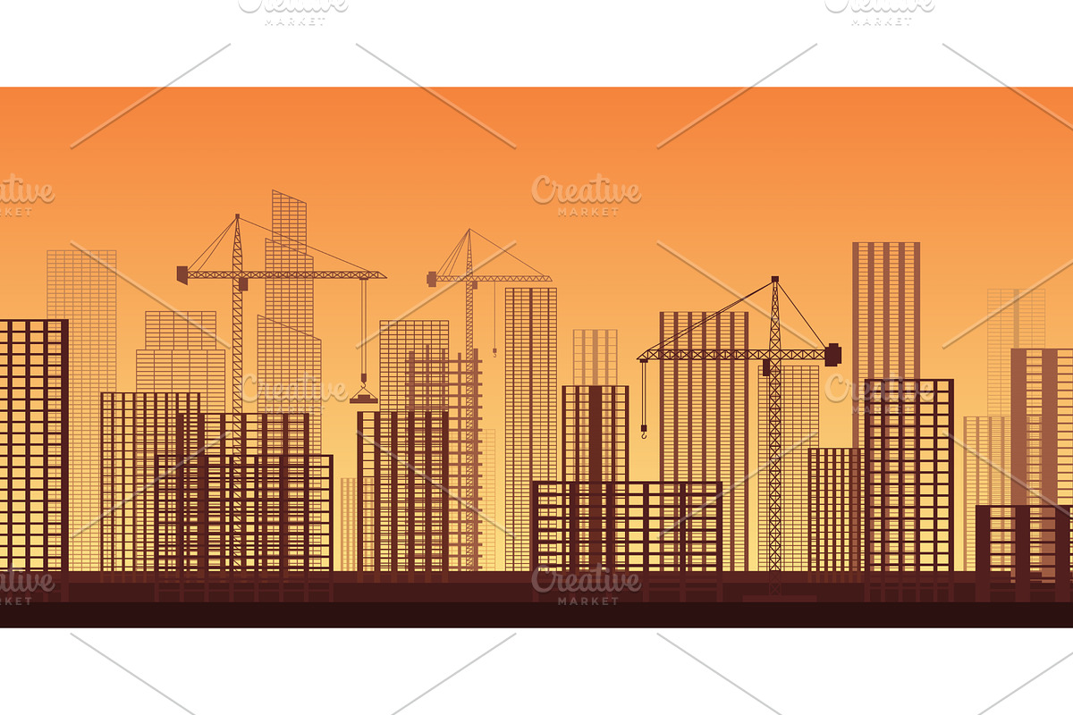 Buildings under construction, an Illustration by Things for designers