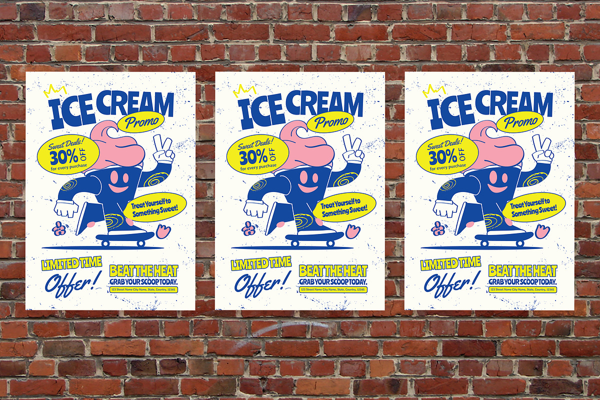 Ice Cream Promo Flyer Set, a Flyer Template by Aiyari Graphic (Photo 3 of 3)