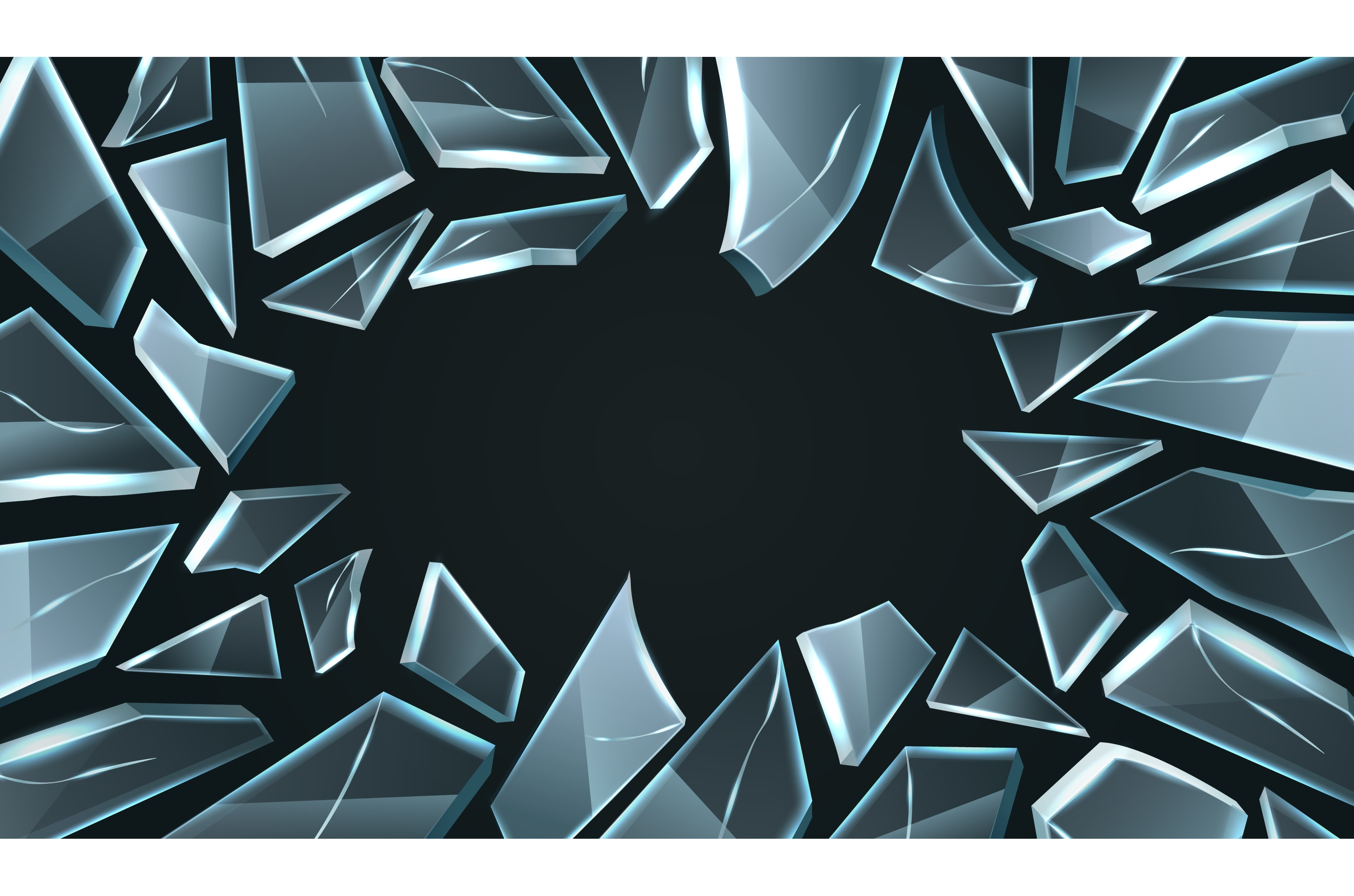 Broken glass frame. Realistic, an Object Graphic by YummyBuum ...
