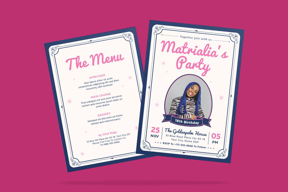 Happy 18 Birthday Invitation, an Invitation Template by iDoodle Studio (Photo 2 of 4)
