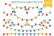 Globe Christmas Lights Clip Art Set, a Work Illustration by RaccoonGirl Design (Thumbnail 3 of 3)