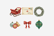 Vintage Christmas Clipart, a Seasonal Illustration by Tanya Kart (Thumbnail 10 of 10)