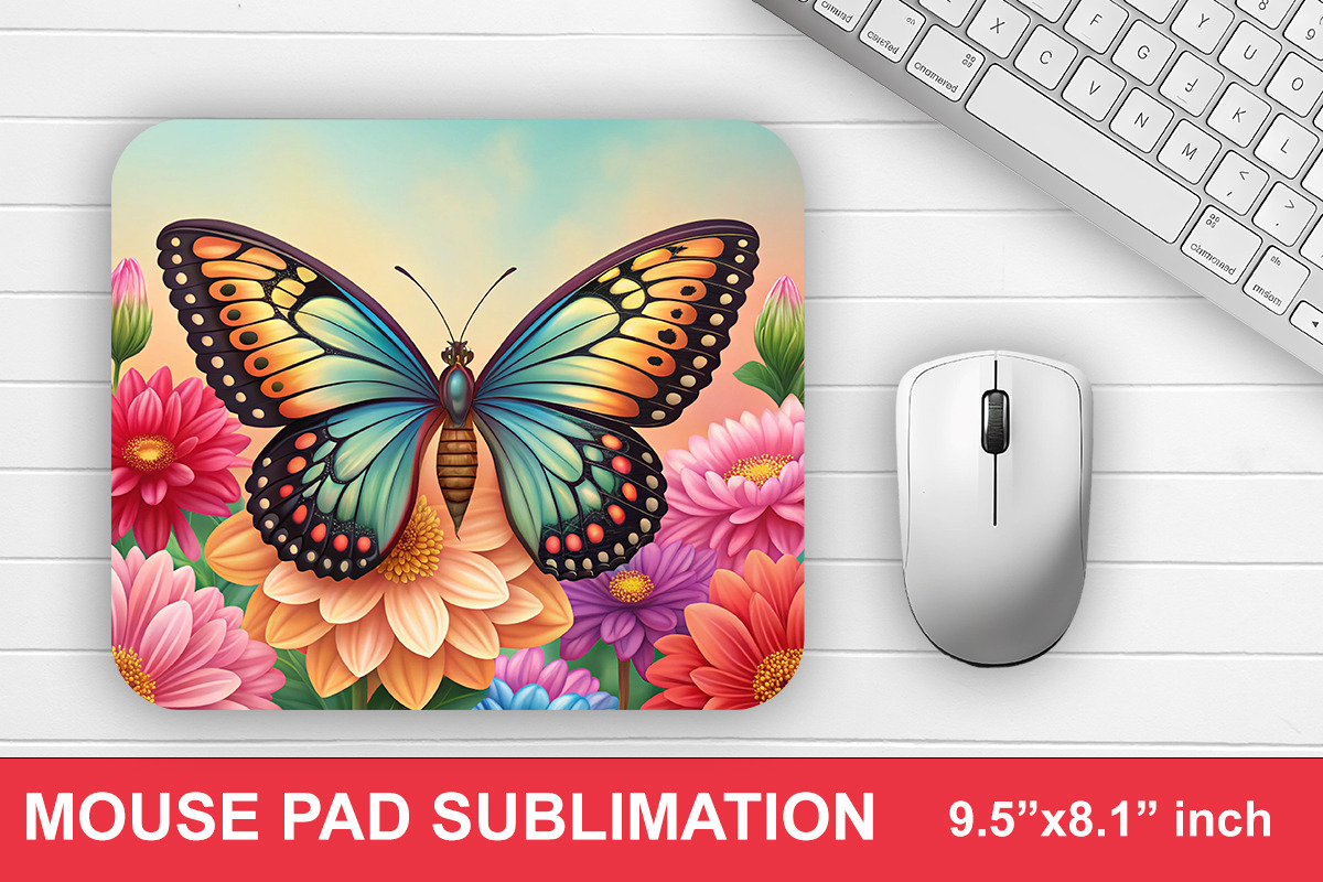 Floral Butterfly Mouse Pad Bundle, a Graphic by crative8112 (Photo 3 of 10)