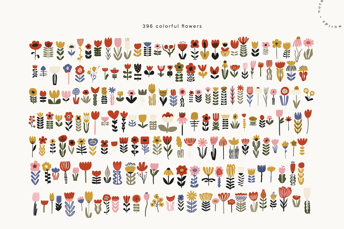 Wildflower Garden Folk Pack, an Object Illustration by Nutalin Art (Photo 3 of 17)