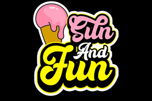 Sun And Fun 3d Text Style