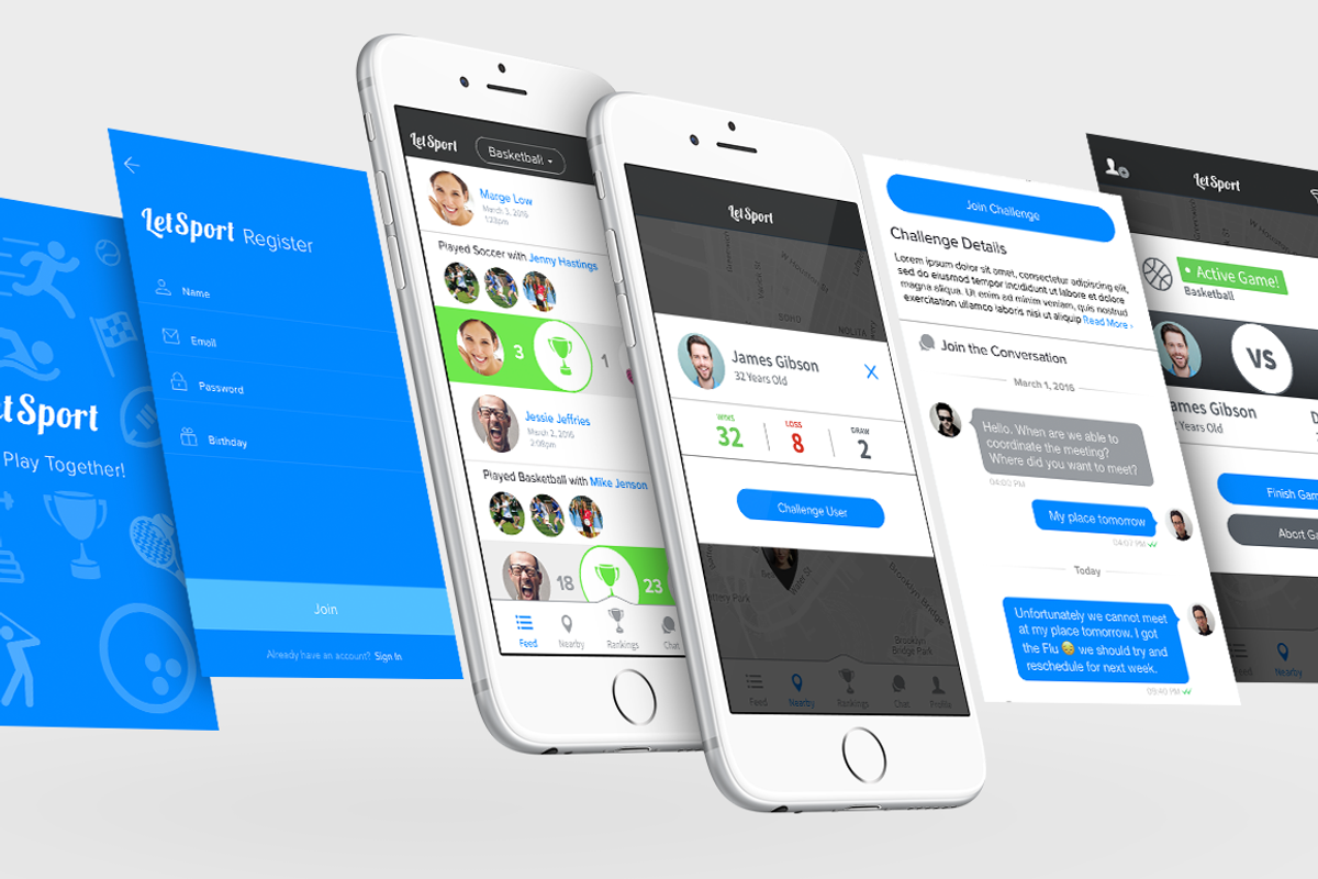 LetSport iOS Mobile App, a Product Mockup by Cosmic Motive (Photo 2 of 6)