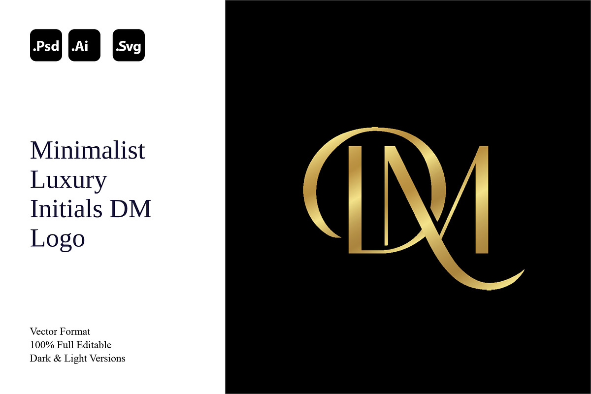 Minimalist Luxury Initials DM Logo, a Branding & Logo Template by Luxury Logos (Photo 1 of 4)