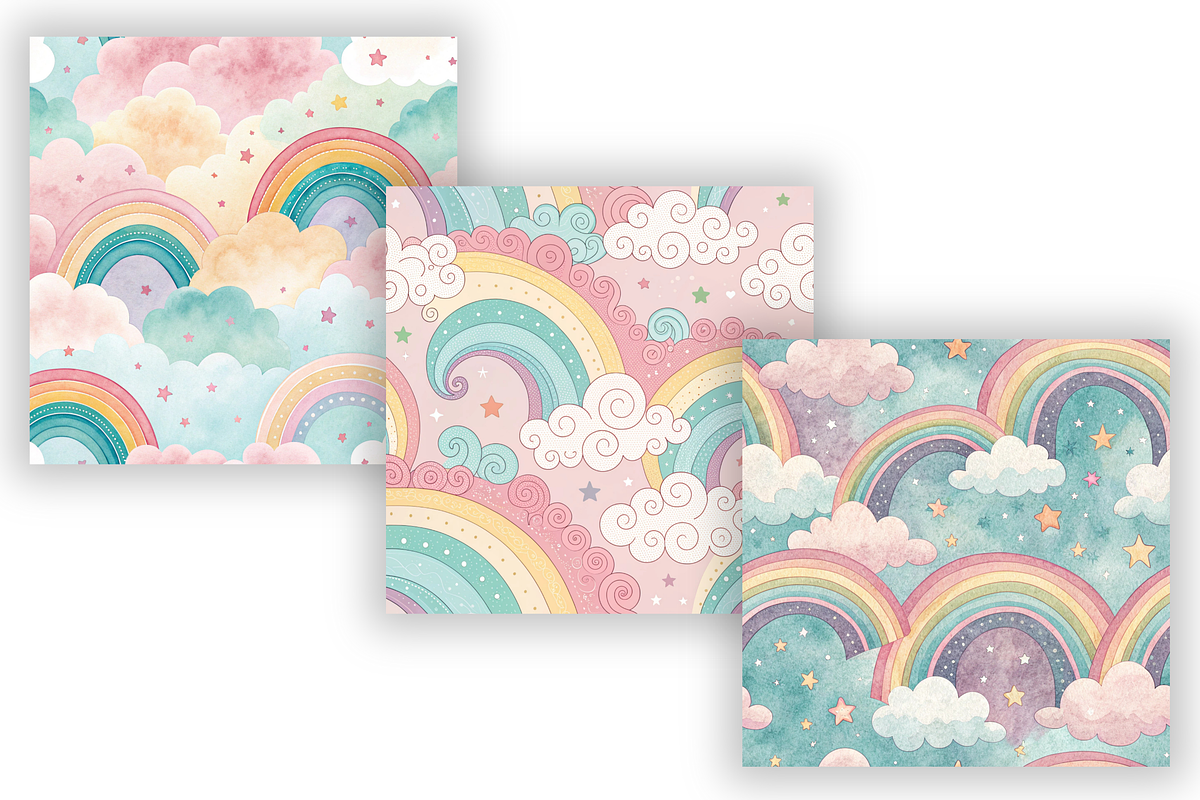 Cotton Candy Digital Paper, seamless, a Pattern Graphic by FloridPrintables (Photo 5 of 7)