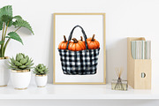 Watercolor Black Gingham Halloween, an Illustration by Canvas Craft (Thumbnail 4 of 8)