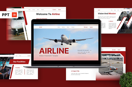 Airline - Aviation Powerpoint, a Presentation Template by Deepslide Studio